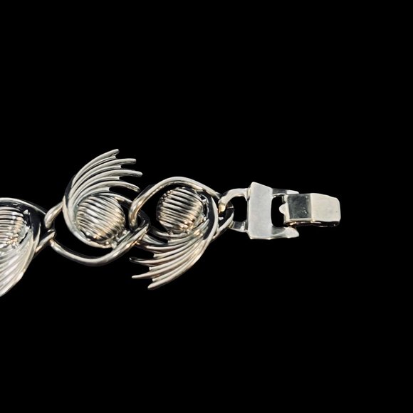 Vintage Ballou Silver Tone Comet Link Bracelet (4998) - Picture 5 of 8